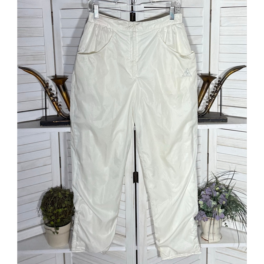 Le Coq vintage Y2K waterproof pants wide legs athleisure streetwear preppy sz M